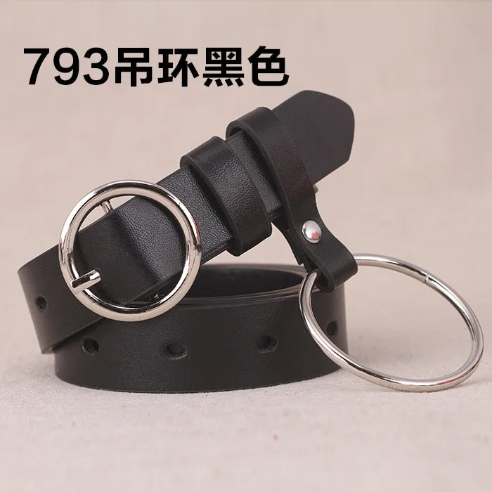 2021 new Fashion Women PU Leather Belt Round Female Cute Black Harajuku Belt Ladies Pants Party Dress Heart Belts For Jeans