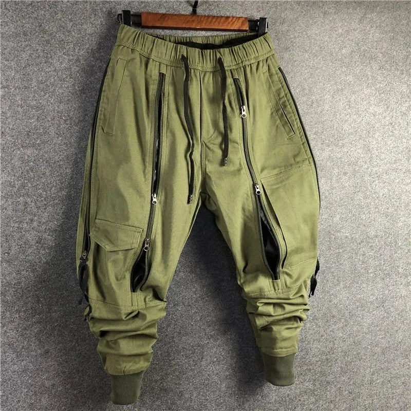 Pantalones Hombre Autumn Winter Baggy Cargo Pants Men Casual Korean Trend Personality Zipper Haren Pants Men Clothing Streetwear