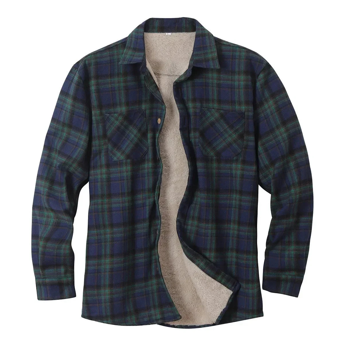 New2025 Men's Plaid Plus Fleece Jacket Autumn Winter Turn-down Collar Button Thickened Shirt Jacket For Men Casual Jacket Shirts